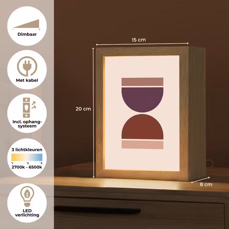 Zandloper - Symmetrisch - Rood - Paars Light Box met kabel (Tafellamp) klein -USP_NL
