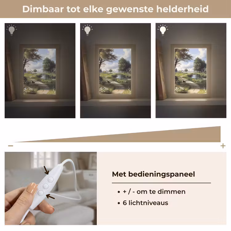 Zandpad - Groen landschap - Water Light Box met kabel (Tafellamp) klein -USP_dimbaarNL