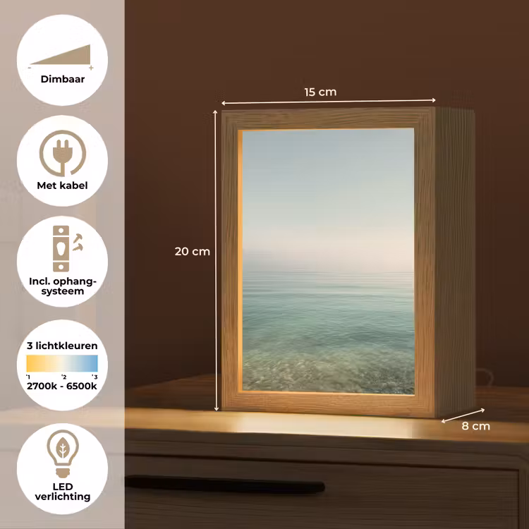Zee - Horizon - Blauw - Mist Light Box met kabel (Tafellamp) klein -USP_NL