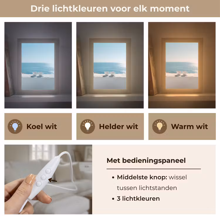 Zee - Koffiekopjes - Zomers Light Box met kabel (Tafellamp) klein -USP_lichtkleurNL