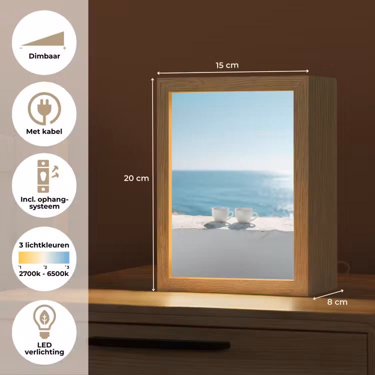 Zee - Koffiekopjes - Zomers Light Box met kabel (Tafellamp) klein -USP_NL