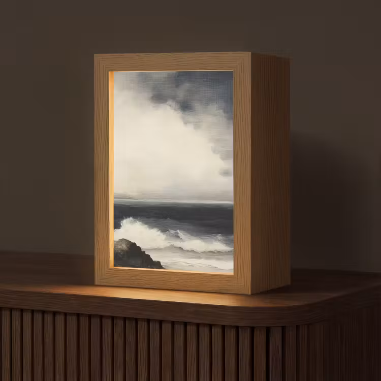 Zee - Rotsen - Storm Light Box met kabel (Tafellamp) klein -z3d_website
