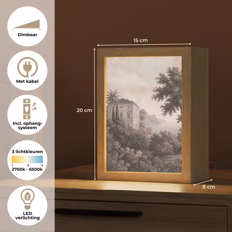 Zee - Villa - Beige Light Box met kabel (Tafellamp) klein -USP_NL