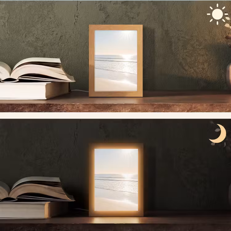 Zee - Zon - Zand Light Box met kabel (Tafellamp) klein -sfeer3