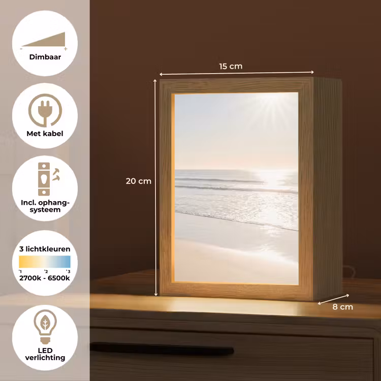 Zee - Zon - Zand Light Box met kabel (Tafellamp) klein -USP_NL