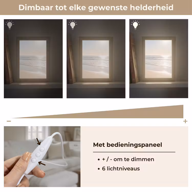 Zee - Zon - Zand Light Box met kabel (Tafellamp) klein -USP_dimbaarNL