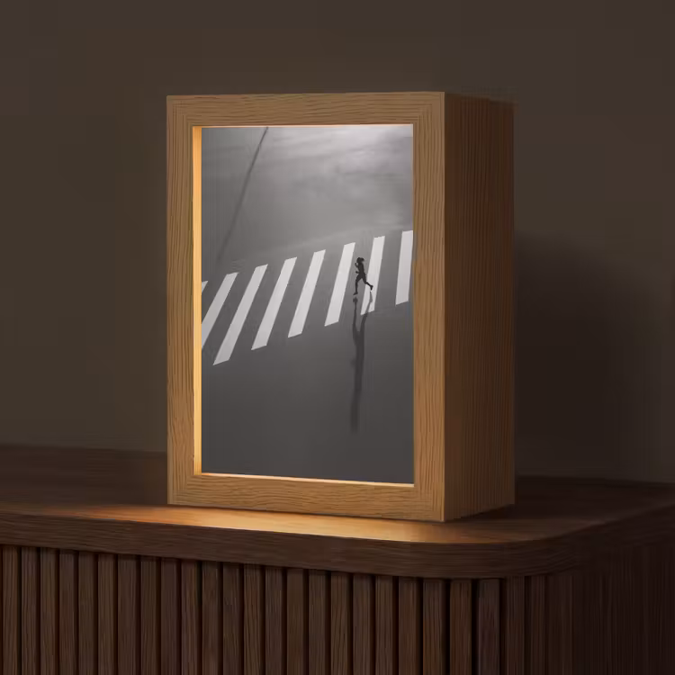 Zeebrapad - Hardloper - Zwart - Wit Light Box met kabel (Tafellamp) klein -z3d_website