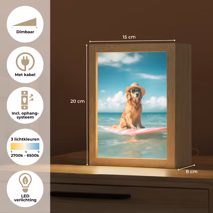 Zeewater - Hond - Golden retriever - Zonnebril Light Box met kabel (Tafellamp) klein -USP_NL