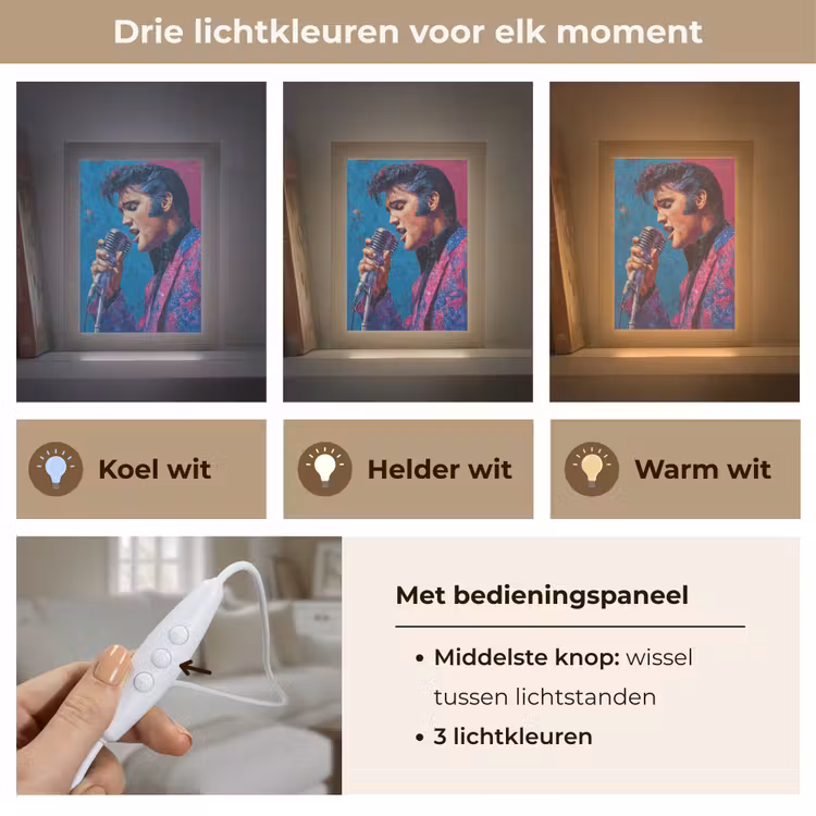 Zingende man - Glitterjas - Microfoon Light Box met kabel (Tafellamp) klein -USP_lichtkleurNL