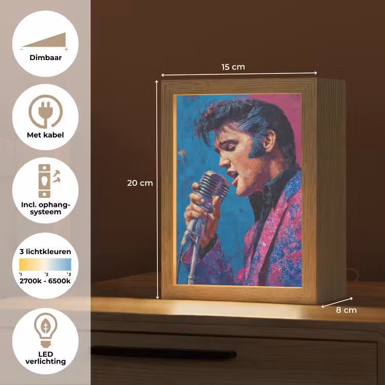 Zingende man - Glitterjas - Microfoon Light Box met kabel (Tafellamp) klein -USP_NL
