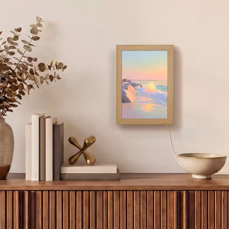 Zomerlicht - Strand - Fonkelende accenten Light Box met kabel (Tafellamp) klein -sfeer2