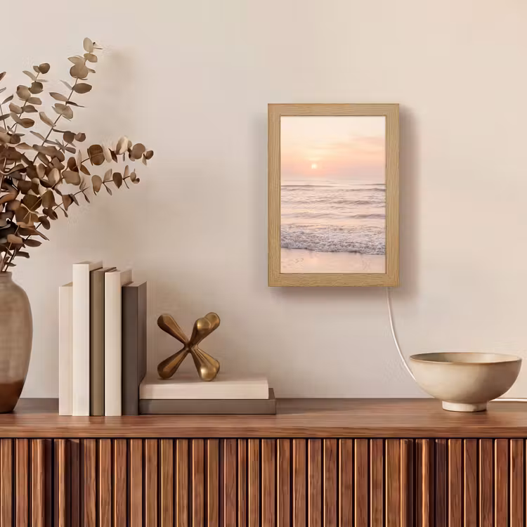 Zon - Strand - Roze Light Box met kabel (Tafellamp) klein -sfeer2