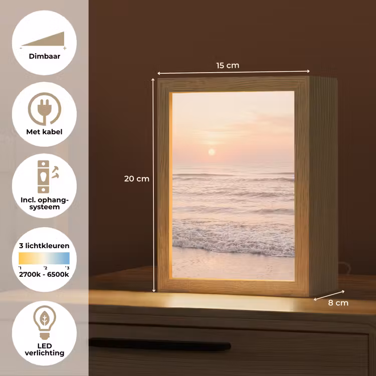 Zon - Strand - Roze Light Box met kabel (Tafellamp) klein -USP_NL
