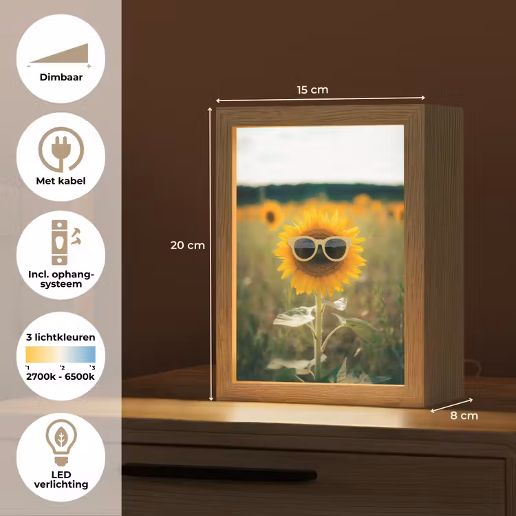 Zonnebloem - Veld - Zonnebril Light Box met kabel (Tafellamp) klein -USP_NL