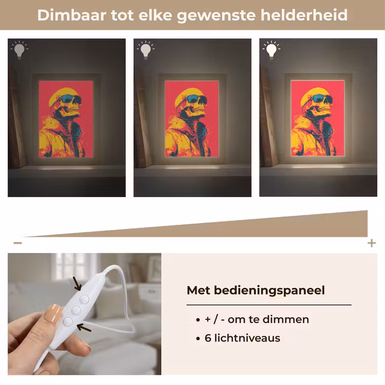 Zonnebril - Schedel - Jas - Rood Light Box met kabel (Tafellamp) klein -USP_dimbaarNL