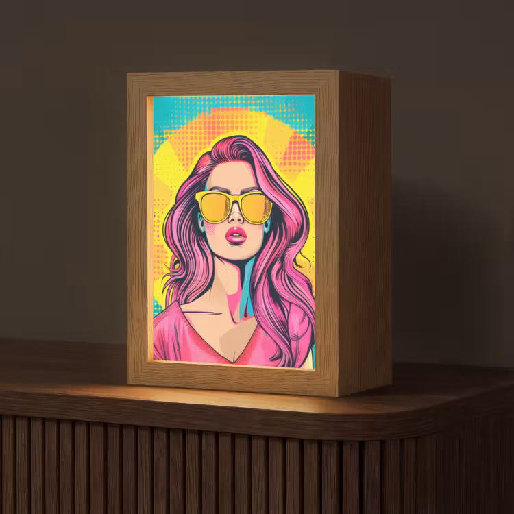 Zonnebril - Vrouw - Zonnig - Geel Light Box met kabel (Tafellamp) klein -z3d_website