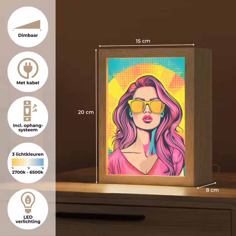 Zonnebril - Vrouw - Zonnig - Geel Light Box met kabel (Tafellamp) klein -USP_NL