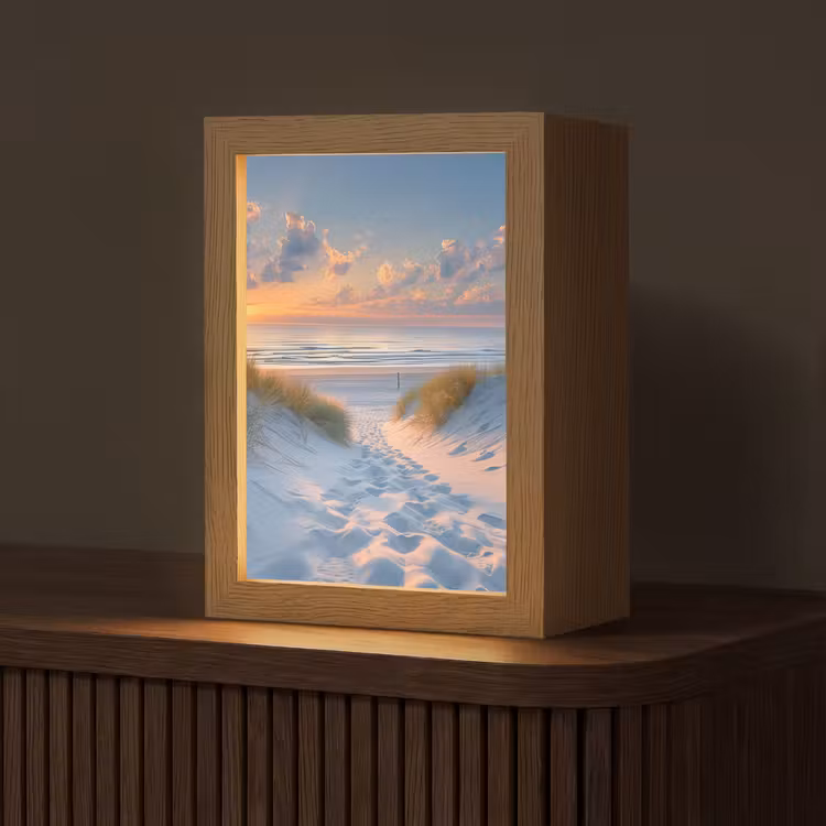 Zonsondergang - Strand - Natuur - Zee - Zomer Light Box met kabel (Tafellamp) klein -z3d_website