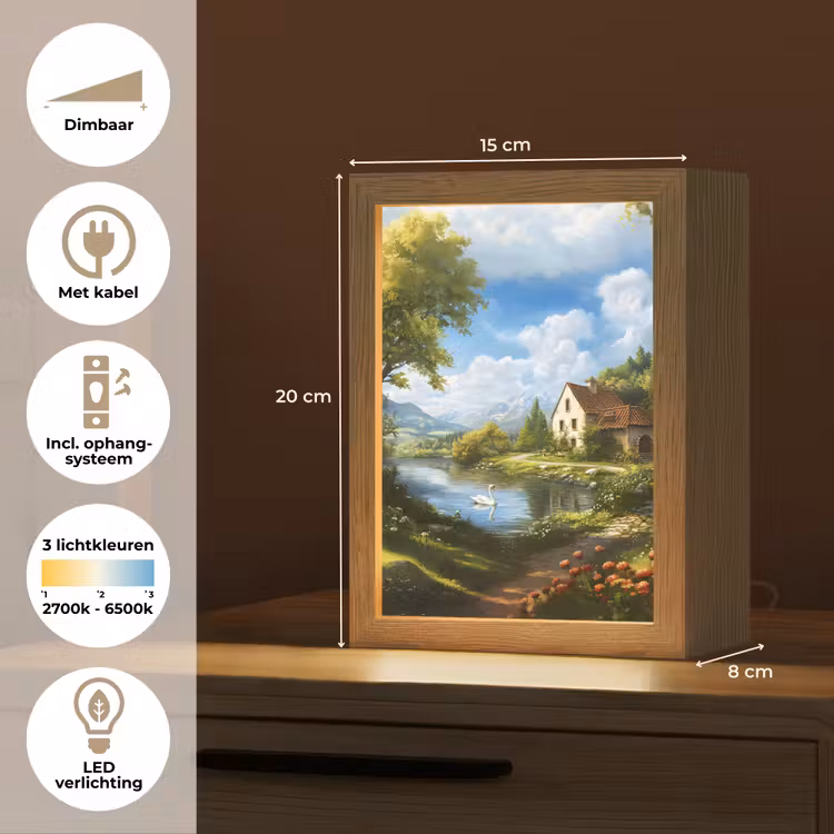Zwaan - Bomen - Rust Light Box met kabel (Tafellamp) klein -USP_NL