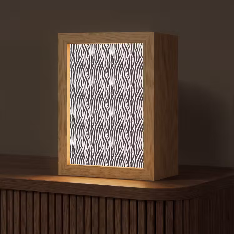 Zwart - Wit - Zebra - Patroon Light Box met kabel (Tafellamp) klein 925 -z3d_website