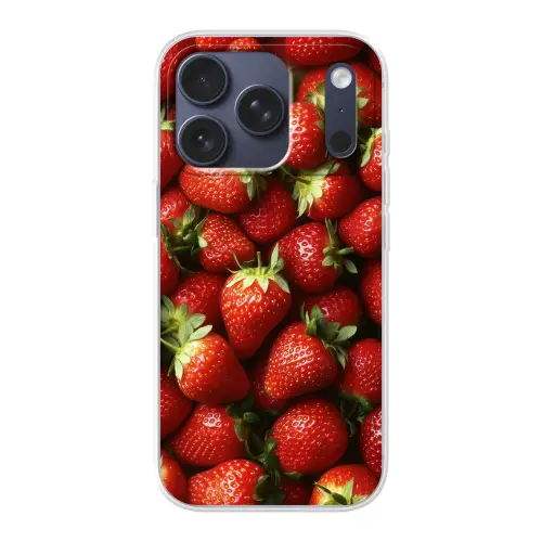 Aardbei - Fruit - Rood Telefoonhoesje iPhone 17 Pro klein -3d