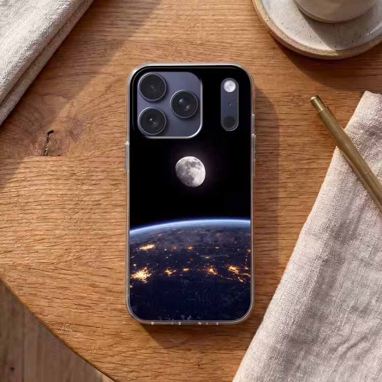 Telefoonhoesje - Aarde - Nacht - Ruimte - Aarde - Nacht - Ruimte Telefoonhoesje iPhone 17 Pro klein