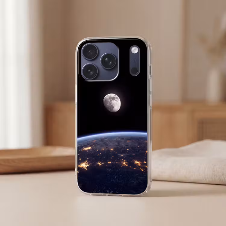 Telefoonhoesje - Aarde - Nacht - Ruimte - Aarde - Nacht - Ruimte Telefoonhoesje iPhone 17 Pro klein
