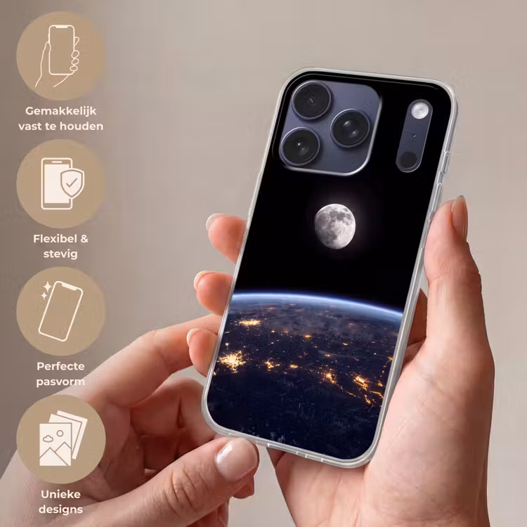 Telefoonhoesje - Aarde - Nacht - Ruimte - Aarde - Nacht - Ruimte Telefoonhoesje iPhone 17 Pro klein
