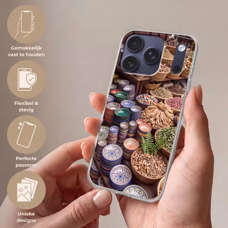 Telefoonhoesje - Aardewerk - Oosters - Kleurrijk - Aardewerk - Oosters - Kleurrijk Telefoonhoesje iPhone 17 Pro klein