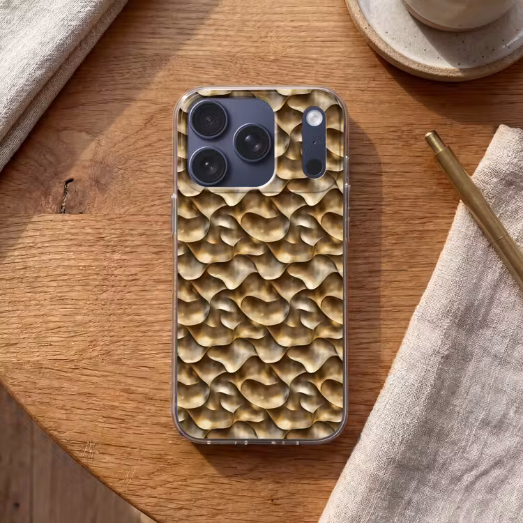 Abstract - Antiek - Goud Telefoonhoesje iPhone 17 Pro klein 878 -sfeer1
