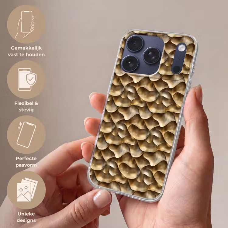 Abstract - Antiek - Goud Telefoonhoesje iPhone 17 Pro klein 878 -sfeer3_NL
