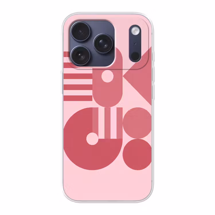 Abstract - Geometrisch - Vormen - Roze Telefoonhoesje iPhone 17 Pro klein -3d