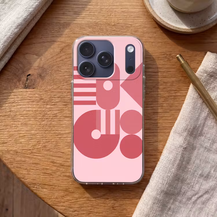 Abstract - Geometrisch - Vormen - Roze Telefoonhoesje iPhone 17 Pro klein -sfeer1