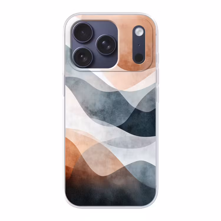 Abstract - Golven - Blauw Telefoonhoesje iPhone 17 Pro klein -3d