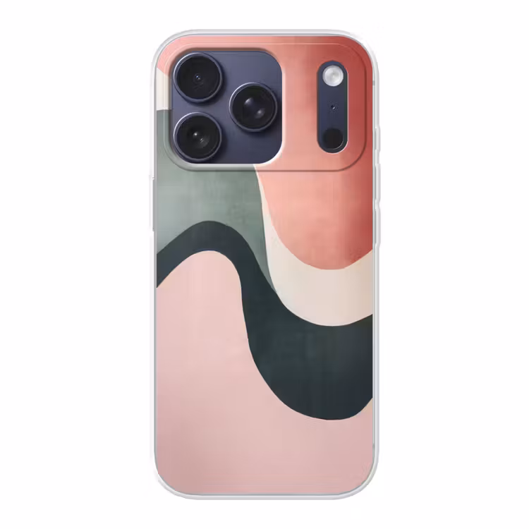 Abstract - Golven - Sierlijk - Roze Telefoonhoesje iPhone 17 Pro klein -3d
