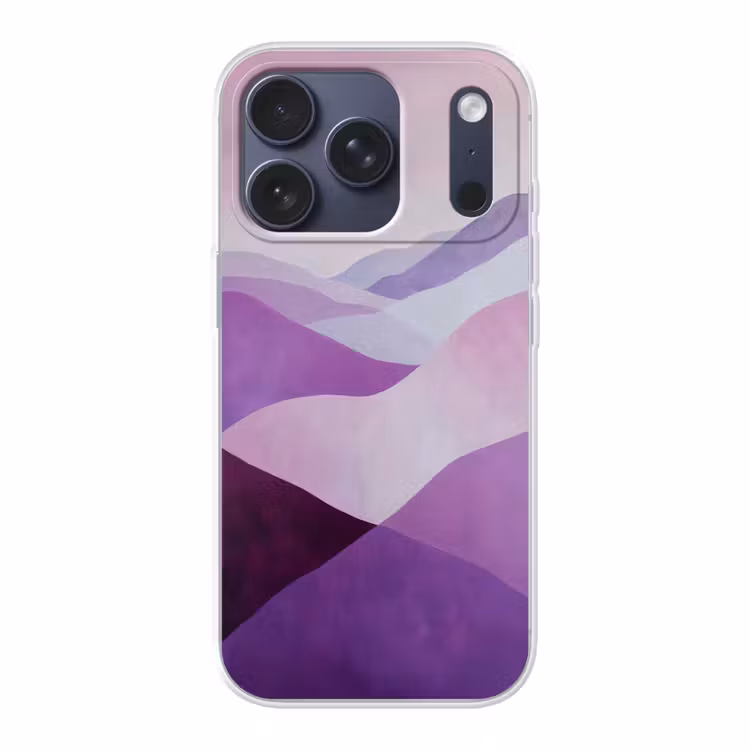 Abstract - Heuvels - Landschap - Paars Telefoonhoesje iPhone 17 Pro klein -3d