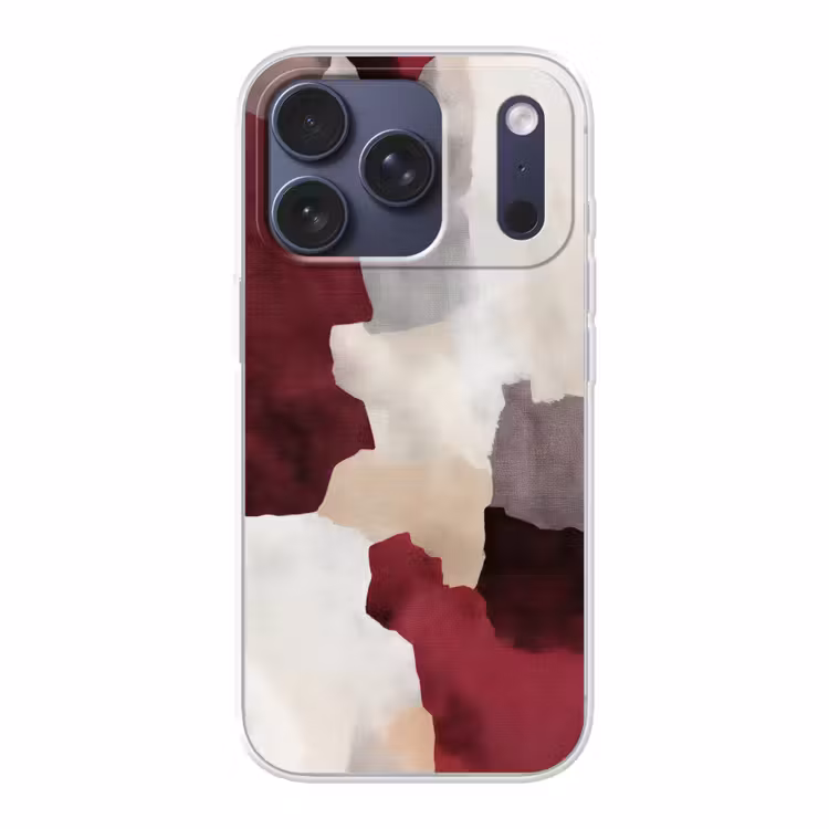 Abstract - Kleurbakken - Rood Telefoonhoesje iPhone 17 Pro klein -3d