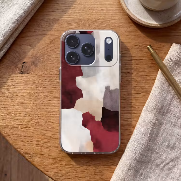 Abstract - Kleurbakken - Rood Telefoonhoesje iPhone 17 Pro klein -sfeer1