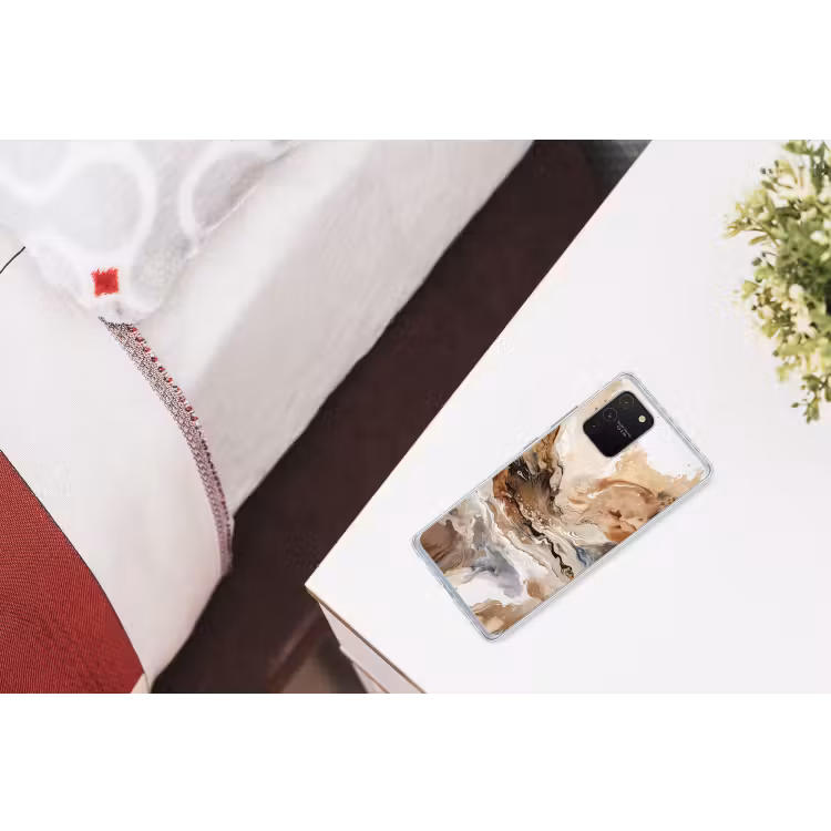 Abstract - Kunst - Verf - Beige - Modern Telefoonhoesje Samsung Galaxy S10 Lite klein -kamerS10Lite