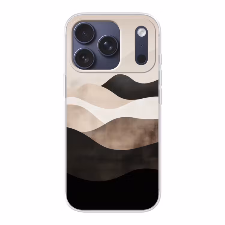 Abstract - Landschap - Golven - Crèmekleur Telefoonhoesje iPhone 17 Pro klein -3d