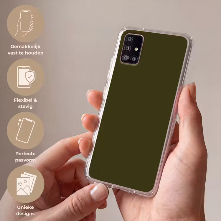 Abstract - Lijnen - Groen Telefoonhoesje Samsung Galaxy A51 5G klein 373 -sfeer3_NL