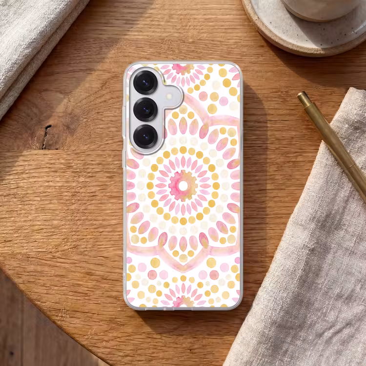 Abstract - Mandala - Kunst - Modern - Roze Telefoonhoesje Samsung Galaxy S26 klein -sfeer1