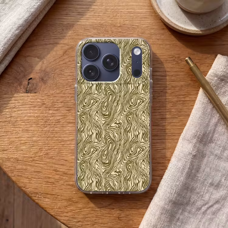 Abstract - Marmer - Groen Telefoonhoesje iPhone 17 Pro klein 878 -sfeer1