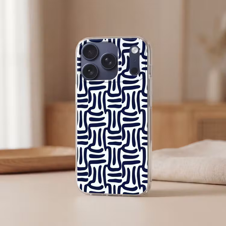 Abstract - Modern - Blauw Telefoonhoesje iPhone 17 Pro klein 878 -sfeer2
