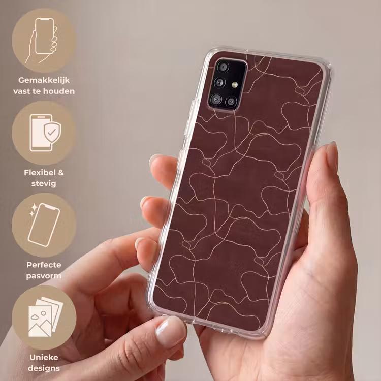 Abstract - Modern - Bruin Telefoonhoesje Samsung Galaxy A51 5G klein 373 -sfeer3_NL