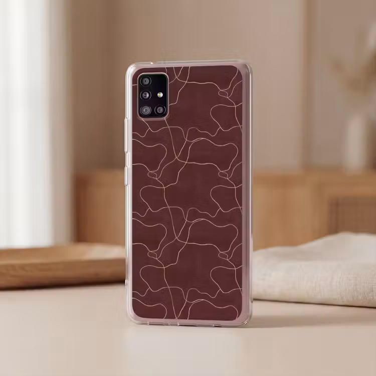 Abstract - Modern - Bruin Telefoonhoesje Samsung Galaxy A51 5G klein 373 -sfeer2