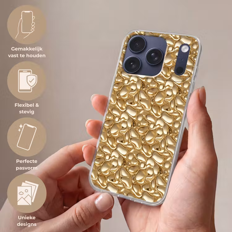 Abstract - Modern - Goud Telefoonhoesje iPhone 17 Pro klein 878 -sfeer3_NL