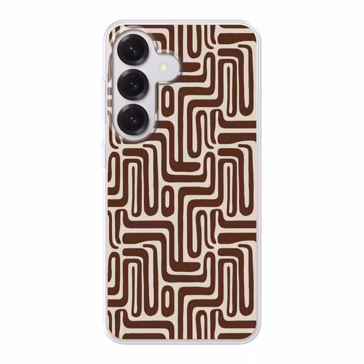 Abstract - Patroon - Bruin Telefoonhoesje Samsung Galaxy S26 klein 975 -3d