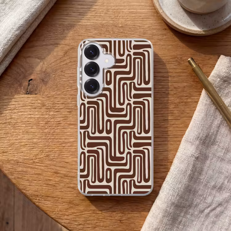 Abstract - Patroon - Bruin Telefoonhoesje Samsung Galaxy S26 klein 975 -sfeer1