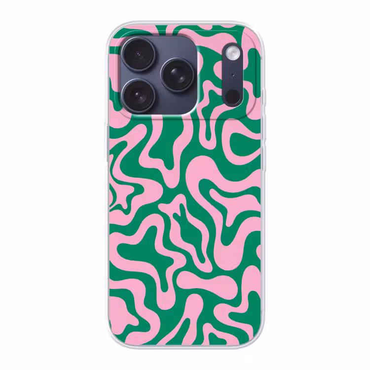 Abstract - Patroon - Groen - Roze - Kleurrijk Telefoonhoesje iPhone 17 Pro klein -3d